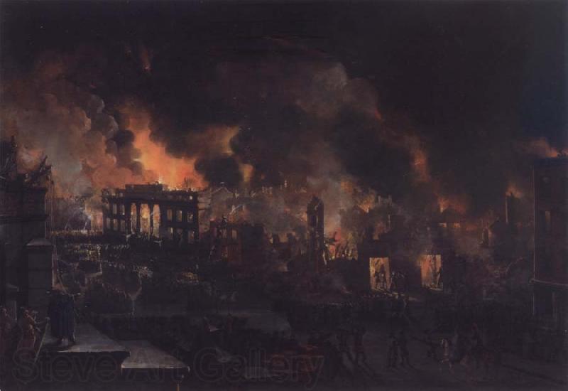 Nicolino V. Calyo Great Fire of New York as Seen From the Bank of America Norge oil painting art